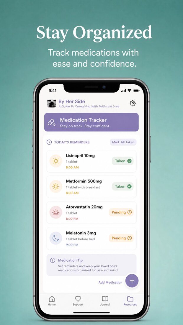 Medication tracking screen